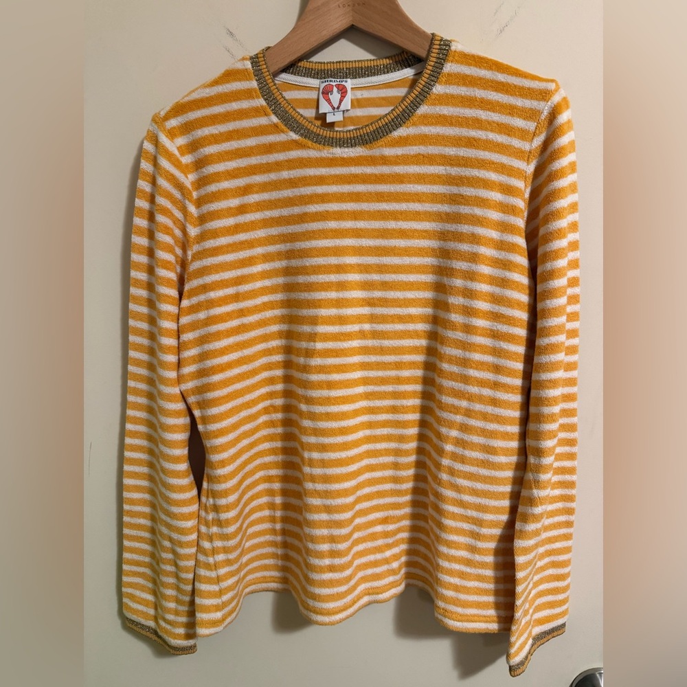 Shrimps Yellow and White Striped Women's Top L